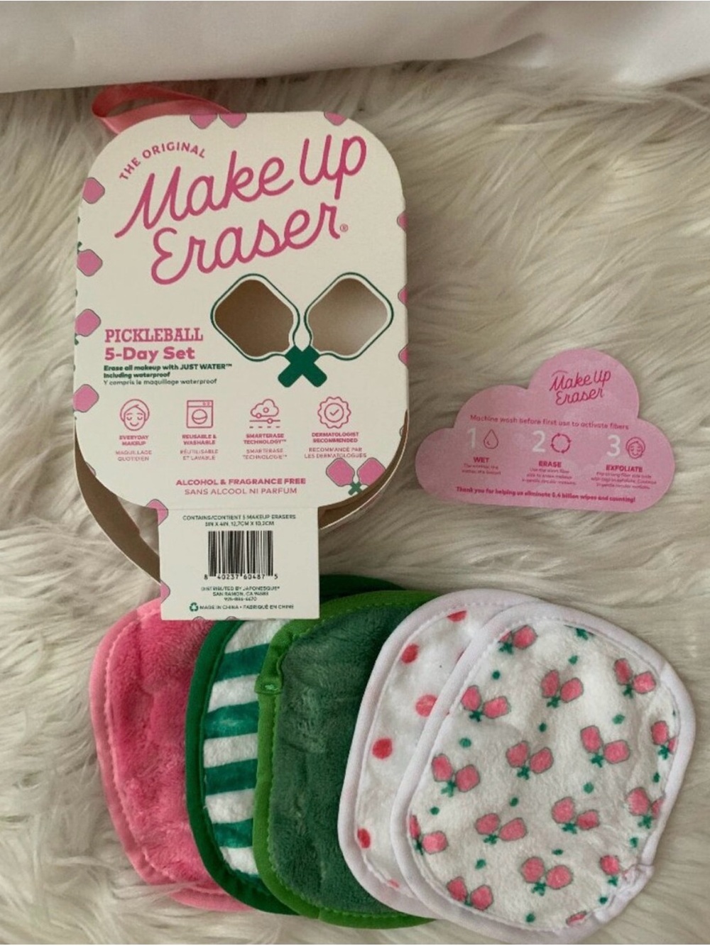 MakeUp Eraser Pickleball 5-Day Set - Pink & Green
